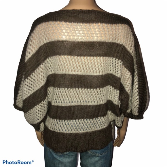 BCBGMAXAZRIA open knit dolman sleeve sweater - Picture 4 of 6